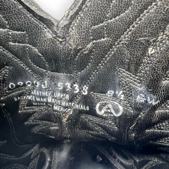 Acme Circle A Vintage Leather Cowboy Boots Black Good Condition Men’s 8.5 - Picture 7 of 8